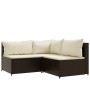 Set muebles de jardín 3 piezas y cojines ratán sintético marrón de vidaXL, Sofás de exterior - Ref: Foro24-319748, Precio: 27...