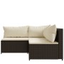 Set muebles de jardín 3 piezas y cojines ratán sintético marrón de vidaXL, Sofás de exterior - Ref: Foro24-319748, Precio: 27...
