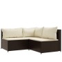 Set muebles de jardín 4 piezas y cojines ratán sintético marrón de vidaXL, Sofás de exterior - Ref: Foro24-319749, Precio: 36...
