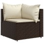 Set muebles de jardín 4 piezas y cojines ratán sintético marrón de vidaXL, Sofás de exterior - Ref: Foro24-319749, Precio: 36...