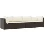 4-piece garden furniture set and brown synthetic rattan cushions by vidaXL, Outdoor sofas - Ref: Foro24-319752, Price: 266,96...