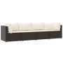 Set muebles de jardín 4 piezas y cojines ratán sintético marrón de vidaXL, Sofás de exterior - Ref: Foro24-319752, Precio: 26...