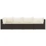 4-piece garden furniture set and brown synthetic rattan cushions by vidaXL, Outdoor sofas - Ref: Foro24-319752, Price: 266,96...