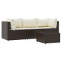 Set muebles de jardín 4 piezas y cojines ratán sintético marrón de vidaXL, Sofás de exterior - Ref: Foro24-319751, Precio: 28...