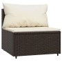 Set muebles de jardín 4 piezas y cojines ratán sintético marrón de vidaXL, Sofás de exterior - Ref: Foro24-319751, Precio: 28...