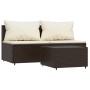Set muebles de jardín 3 piezas y cojines ratán sintético marrón de vidaXL, Sofás de exterior - Ref: Foro24-319755, Precio: 21...
