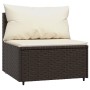 Set muebles de jardín 3 piezas y cojines ratán sintético marrón de vidaXL, Sofás de exterior - Ref: Foro24-319755, Precio: 21...