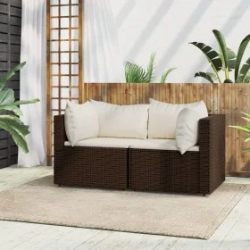 Garten-Ecksofas und Kissen 2 Stück braunes synthetisches Rattan von vidaXL, Outdoor-Sofas - Ref: Foro24-319746, Preis: 150,71...