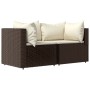 Set muebles de jardín 3 piezas y cojines ratán sintético marrón de vidaXL, Sofás de exterior - Ref: Foro24-319747, Precio: 21...