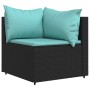 Set de muebles de jardín 3 pzas y cojines ratán sintético negro de vidaXL, Sofás de exterior - Ref: Foro24-319795, Precio: 24...