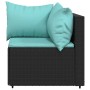Set de muebles de jardín 3 pzas y cojines ratán sintético negro de vidaXL, Sofás de exterior - Ref: Foro24-319795, Precio: 24...