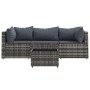 Set de muebles de jardín 4 pzas y cojines ratán sintético gris de vidaXL, Sofás de exterior - Ref: Foro24-319767, Precio: 275...