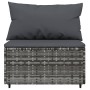 Set de muebles de jardín 4 pzas y cojines ratán sintético gris de vidaXL, Sofás de exterior - Ref: Foro24-319767, Precio: 275...