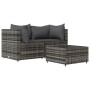 Set de muebles de jardín 3 pzas y cojines ratán sintético gris de vidaXL, Sofás de exterior - Ref: Foro24-319763, Precio: 194...