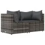 3-piece garden furniture set and gray synthetic rattan cushions by vidaXL, Outdoor sofas - Ref: Foro24-319763, Price: 190,91 ...