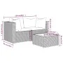 3-piece garden furniture set and gray synthetic rattan cushions by vidaXL, Outdoor sofas - Ref: Foro24-319763, Price: 190,91 ...