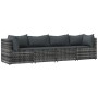 Set de muebles de jardín 4 pzas y cojines ratán sintético gris de vidaXL, Sofás de exterior - Ref: Foro24-319768, Precio: 290...