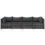 Set de muebles de jardín 4 pzas y cojines ratán sintético gris de vidaXL, Sofás de exterior - Ref: Foro24-319768, Precio: 290...
