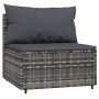 Set de muebles de jardín 4 pzas y cojines ratán sintético gris de vidaXL, Sofás de exterior - Ref: Foro24-319768, Precio: 290...