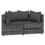 Set de muebles de jardín 3 pzas y cojines ratán sintético gris de vidaXL, Sofás de exterior - Ref: Foro24-319775, Precio: 192...