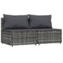 Set de muebles de jardín 3 pzas y cojines ratán sintético gris de vidaXL, Sofás de exterior - Ref: Foro24-319771, Precio: 170...