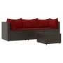 4-piece garden furniture set and brown synthetic rattan cushions by vidaXL, Outdoor sofas - Ref: Foro24-319815, Price: 240,52...