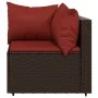 4-piece garden furniture set and brown synthetic rattan cushions by vidaXL, Outdoor sofas - Ref: Foro24-319815, Price: 240,52...