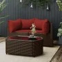 3-piece garden furniture set and brown synthetic rattan cushions by vidaXL, Outdoor sofas - Ref: Foro24-319823, Price: 192,08...
