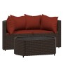 Set muebles de jardín 3 piezas y cojines ratán sintético marrón de vidaXL, Sofás de exterior - Ref: Foro24-319823, Precio: 20...