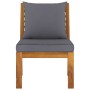 Muebles de jardín 3 pzas madera de acacia y cojines gris oscuro de vidaXL, Sofás modulares de exterior - Ref: Foro24-311835, ...