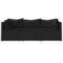 Set de muebles de jardín 3 pzas y cojines ratán sintético negro de vidaXL, Sofás de exterior - Ref: Foro24-319782, Precio: 27...
