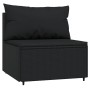 Set de muebles de jardín 3 pzas y cojines ratán sintético negro de vidaXL, Sofás de exterior - Ref: Foro24-319782, Precio: 27...