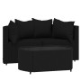 Set de muebles de jardín 3 pzas y cojines ratán sintético negro de vidaXL, Sofás de exterior - Ref: Foro24-319791, Precio: 20...