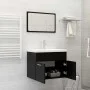 Conjunto de muebles de baño aglomerado negro de vidaXL, Muebles de baño - Ref: Foro24-3070866, Precio: 162,71 €, Descuento: %