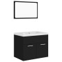 Conjunto de muebles de baño aglomerado negro de vidaXL, Muebles de baño - Ref: Foro24-3070866, Precio: 168,31 €, Descuento: %