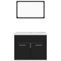 Conjunto de muebles de baño aglomerado negro de vidaXL, Muebles de baño - Ref: Foro24-3070866, Precio: 168,31 €, Descuento: %