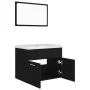 Conjunto de muebles de baño aglomerado negro de vidaXL, Muebles de baño - Ref: Foro24-3070866, Precio: 162,71 €, Descuento: %