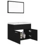 Conjunto de muebles de baño aglomerado negro de vidaXL, Muebles de baño - Ref: Foro24-3070866, Precio: 162,71 €, Descuento: %