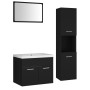Conjunto de muebles de baño aglomerado negro de vidaXL, Muebles de baño - Ref: Foro24-3071136, Precio: 229,11 €, Descuento: %