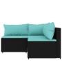 Set de muebles de jardín 3 pzas y cojines ratán sintético negro de vidaXL, Sofás de exterior - Ref: Foro24-319796, Precio: 21...