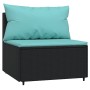 Set de muebles de jardín 3 pzas y cojines ratán sintético negro de vidaXL, Sofás de exterior - Ref: Foro24-319796, Precio: 21...