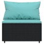 Set de muebles de jardín 3 pzas y cojines ratán sintético negro de vidaXL, Sofás de exterior - Ref: Foro24-319796, Precio: 21...