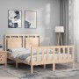 Estructura de cama con cabecero madera maciza 140x200 cm de vidaXL, Camas y somieres - Ref: Foro24-3192166, Precio: 141,59 €,...