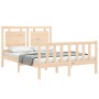 Estructura de cama con cabecero madera maciza 140x200 cm de vidaXL, Camas y somieres - Ref: Foro24-3192166, Precio: 141,59 €,...