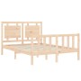 Estructura de cama con cabecero madera maciza 140x200 cm de vidaXL, Camas y somieres - Ref: Foro24-3192166, Precio: 141,59 €,...