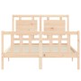 Estructura de cama con cabecero madera maciza 140x200 cm de vidaXL, Camas y somieres - Ref: Foro24-3192166, Precio: 141,59 €,...