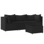 Juego de jardín con cojines 4 piezas ratán sintético negro de vidaXL, Sofás de exterior - Ref: Foro24-319783, Precio: 279,33 ...