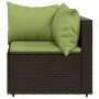 Garten-Ecksofa mit braunen synthetischen Rattankissen von vidaXL, Outdoor-Sofas - Ref: Foro24-319825, Preis: 93,27 €, Rabatt: %