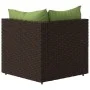 Garten-Ecksofa mit braunen synthetischen Rattankissen von vidaXL, Outdoor-Sofas - Ref: Foro24-319825, Preis: 93,27 €, Rabatt: %