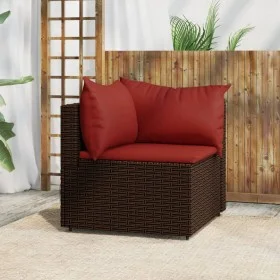 Sofá de esquina de jardín con cojines ratán sintético marrón by vidaXL, Outdoor sofas - Ref: Foro24-319809, Price: 74,25 €, D...